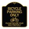 Signmission Bicycle Parking Please Secure Your Bike Properly, Black & Gold Alum Sign, 18" x 18", BG-1818-24319 A-DES-BG-1818-24319 - alternate 1